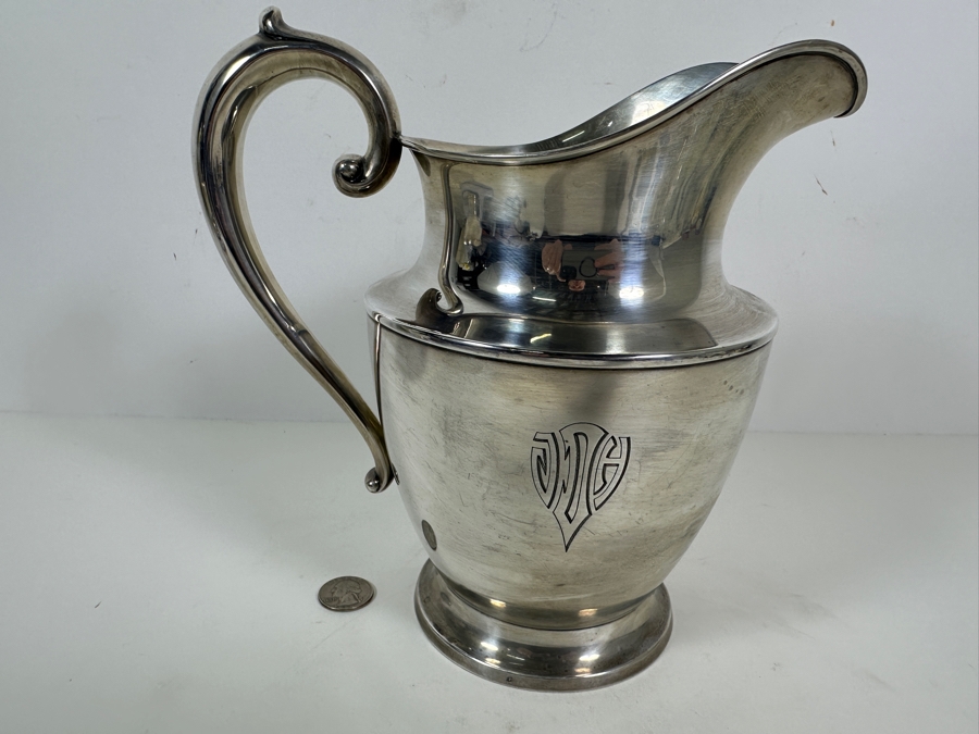 Antique Sterling Silver R. Wallace & Sons Mfg. Co. (R. W & S) Water Pitcher 4 Pints 8.5H 613g - Sterling Silver Melt Value = $601 [Photo 9]