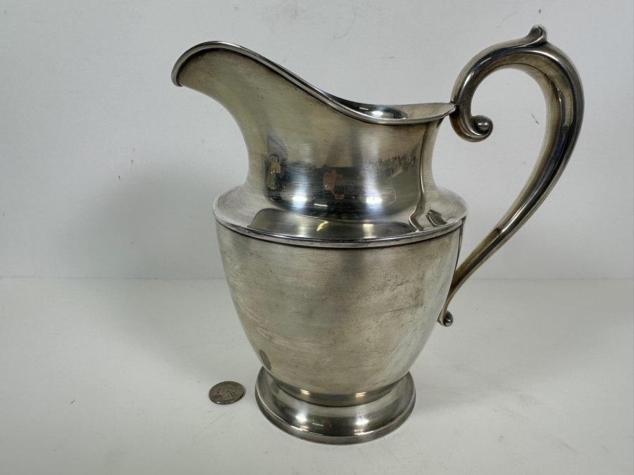 Antique Sterling Silver R. Wallace & Sons Mfg. Co. (R. W & S) Water Pitcher 4 Pints 8.5H 613g - Sterling Silver Melt Value = $601 [Photo 3]