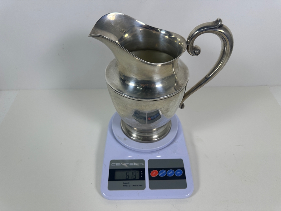 Antique Sterling Silver R. Wallace & Sons Mfg. Co. (R. W & S) Water Pitcher 4 Pints 8.5H 613g - Sterling Silver Melt Value = $601 [Photo 18]