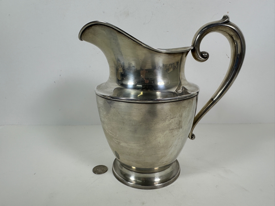 Antique Sterling Silver R. Wallace & Sons Mfg. Co. (R. W & S) Water Pitcher 4 Pints 8.5H 613g - Sterling Silver Melt Value = $601 [Photo 2]
