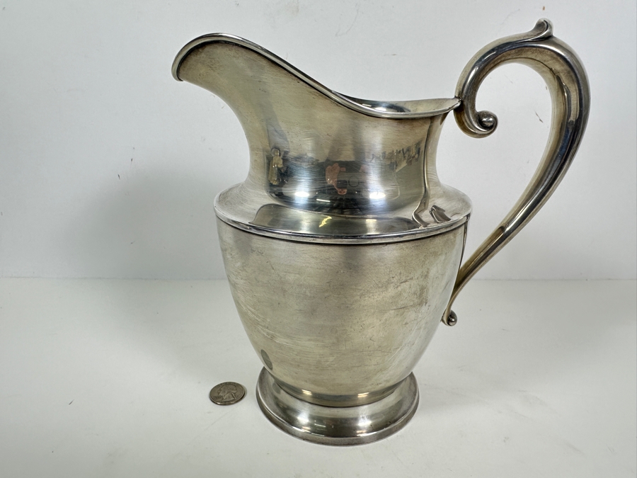 Antique Sterling Silver R. Wallace & Sons Mfg. Co. (R. W & S) Water Pitcher 4 Pints 8.5H 613g - Sterling Silver Melt Value = $601 [Photo 4]