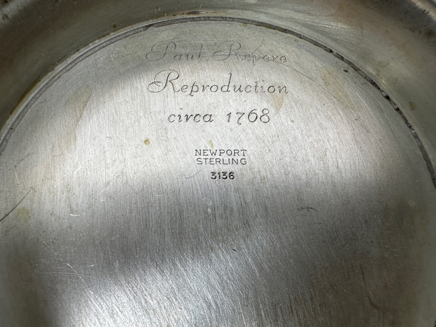 Vintage Sterling Silver Newport Paul Revere Reproduction Circa 1768 Footed Bowl 6W X 3H 234g - Sterling Silver Melt Value = $230 [Photo 8]