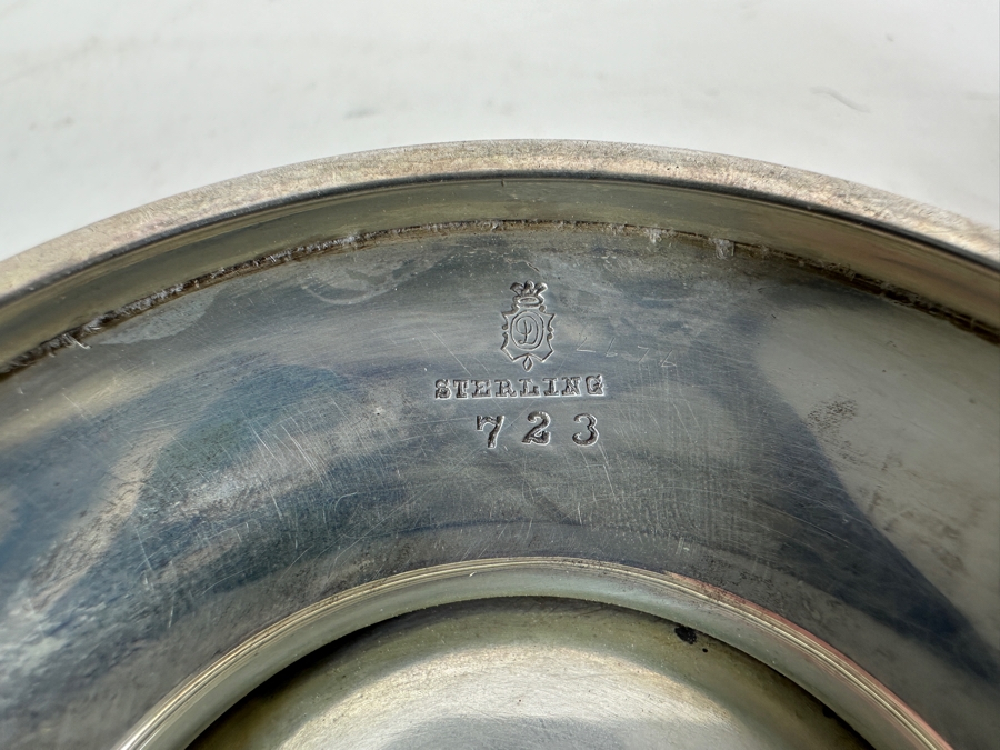 Vintage Sterling Silver Spaulding & Co Footed Bowl With Reticulated Floral Chasing Work Along The Rim 8W X 2H 237g - Sterling Silver Melt Value = $232 [Photo 9]