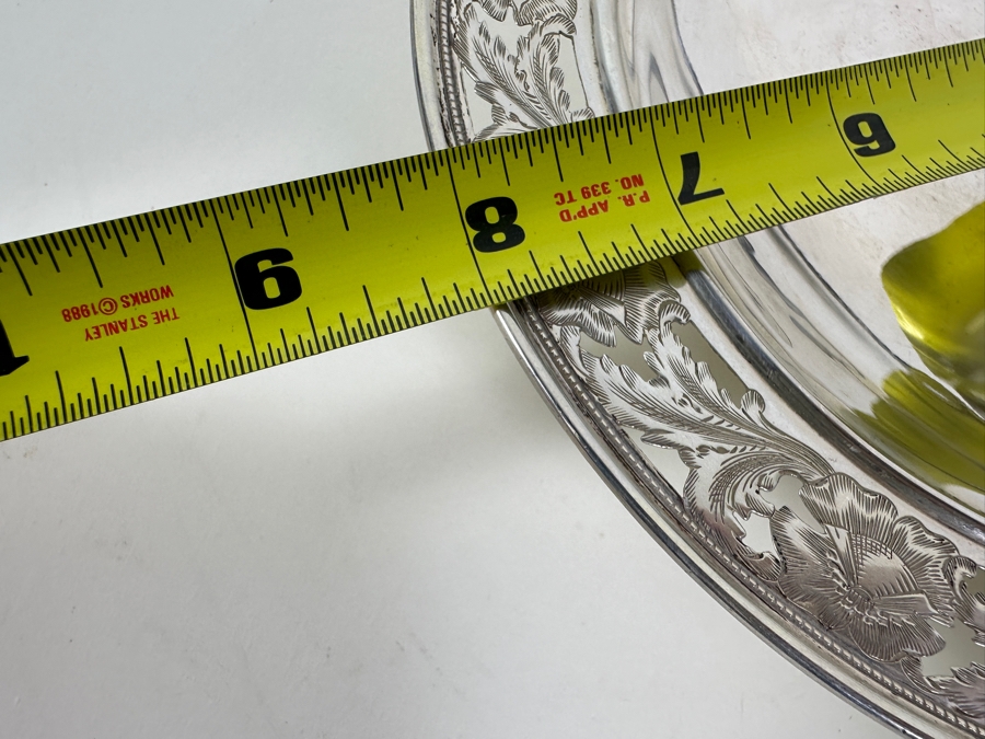 Vintage Sterling Silver Spaulding & Co Footed Bowl With Reticulated Floral Chasing Work Along The Rim 8W X 2H 237g - Sterling Silver Melt Value = $232 [Photo 12]