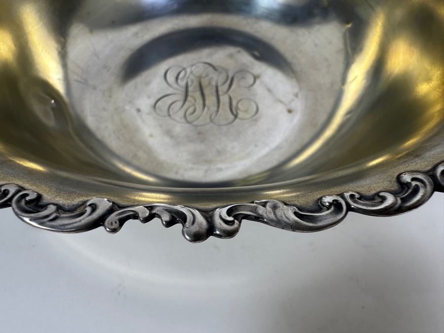 Vintage Sterling Silver Whiting Manufacturing Co. Footed Bowl 9W X 3.5H 441g - Sterling Silver Melt Value = $433 [Photo 6]