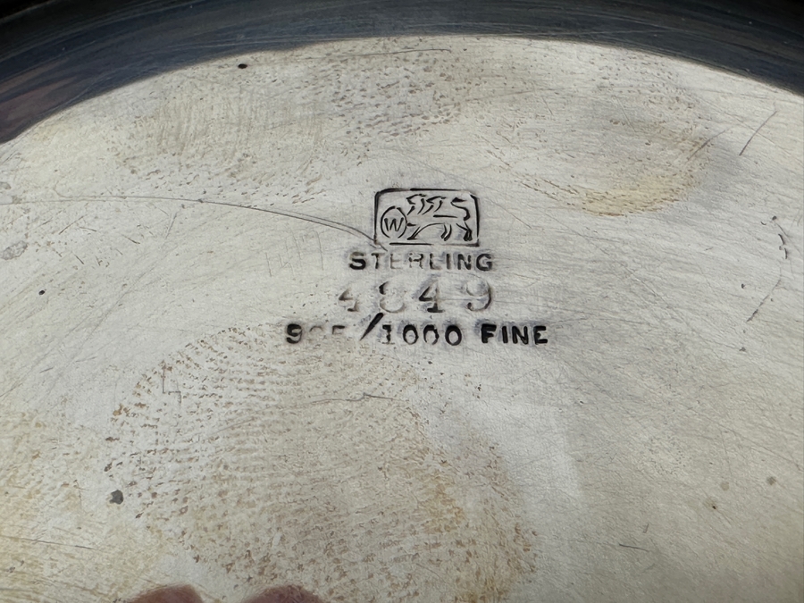 Vintage Sterling Silver Whiting Manufacturing Co. Footed Bowl 9W X 3.5H 441g - Sterling Silver Melt Value = $433 [Photo 10]
