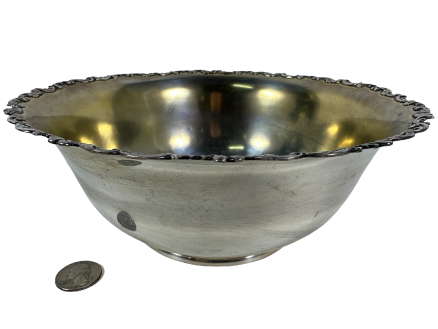 Vintage Sterling Silver Whiting Manufacturing Co. Footed Bowl 9W X 3.5H 441g - Sterling Silver Melt Value = $433 [Photo 2]