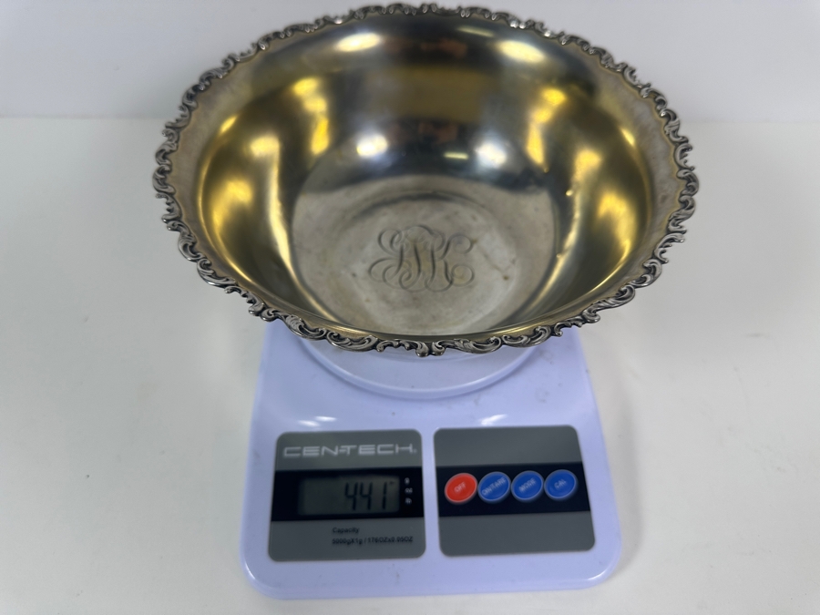 Vintage Sterling Silver Whiting Manufacturing Co. Footed Bowl 9W X 3.5H 441g - Sterling Silver Melt Value = $433 [Photo 13]