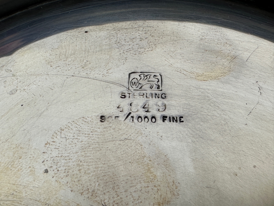 Vintage Sterling Silver Whiting Manufacturing Co. Footed Bowl 9W X 3.5H 441g - Sterling Silver Melt Value = $433 [Photo 9]