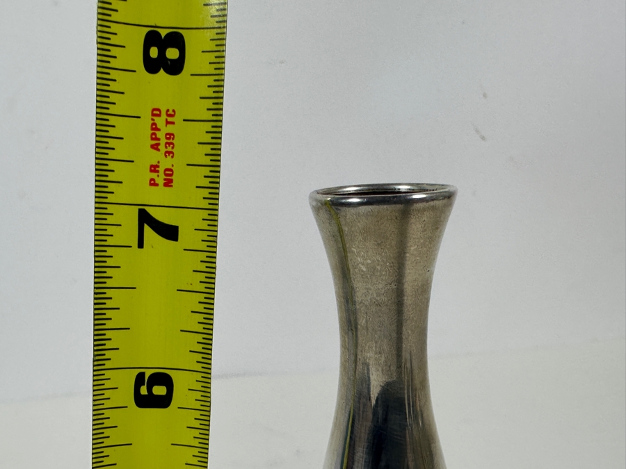 Vintage Sterling Silver Whiting Manufacturing Co. Bud Vase Trophy Dated 1891 Madison Square Gardens Chrysanthemums Show 7H 184g - Sterling Silver Melt Value = $181 [Photo 14]