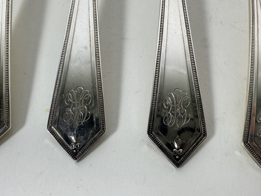 Vintage Sterling Silver Alvin Flatware Service For Four With Two Extra Spoons 345g - Sterling Silver Melt Value = $338 (Knives Not Included In Weight / Melt Value) [Photo 4]