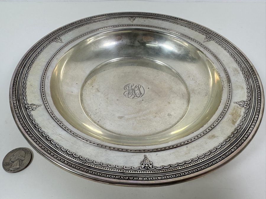 Vintage Sterling Silver Dominick & Haff (D.H.) Bowl With Stunning Repousse Work Along The Rim 265g - Sterling Silver Melt Value = $260 [Photo 2]