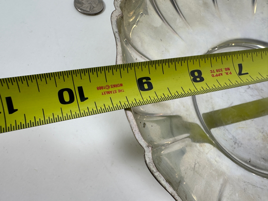 Vintage Sterling Silver Wallace Bowl 9.25W X 1.75H 307g - Sterling Silver Melt Value = $301 [Photo 11]