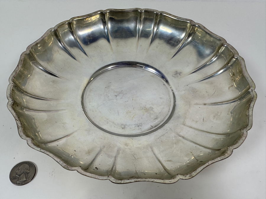 Vintage Sterling Silver Wallace Bowl 9.25W X 1.75H 307g - Sterling Silver Melt Value = $301 [Photo 2]