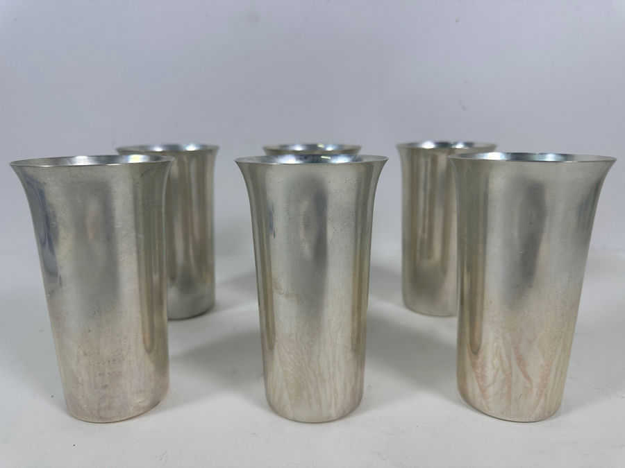 Six Vintage Sterling Silver Manchester Silver Co. Cups 5-1/8H 835g - Sterling Silver Melt Value = $819 [Photo 9]