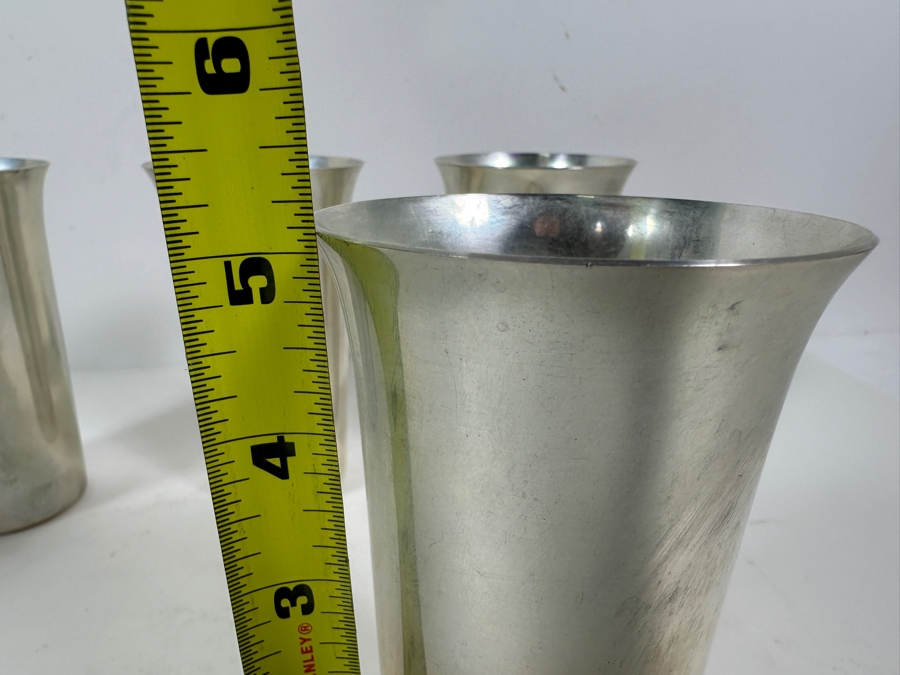 Six Vintage Sterling Silver Manchester Silver Co. Cups 5-1/8H 835g - Sterling Silver Melt Value = $819 [Photo 15]