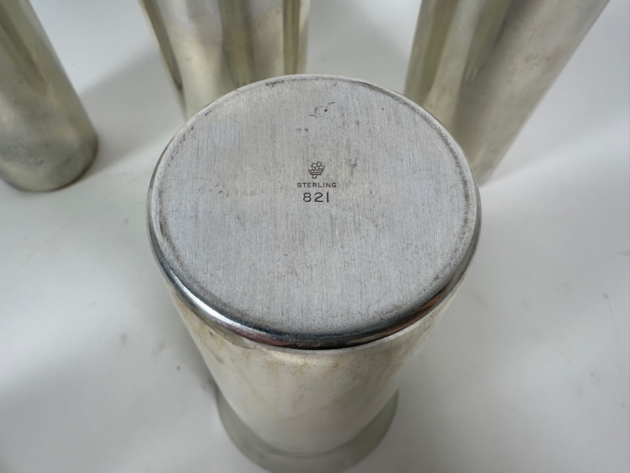 Six Vintage Sterling Silver Manchester Silver Co. Cups 5-1/8H 835g - Sterling Silver Melt Value = $819 [Photo 11]