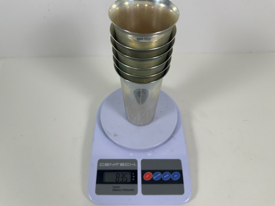 Six Vintage Sterling Silver Manchester Silver Co. Cups 5-1/8H 835g - Sterling Silver Melt Value = $819 [Photo 16]