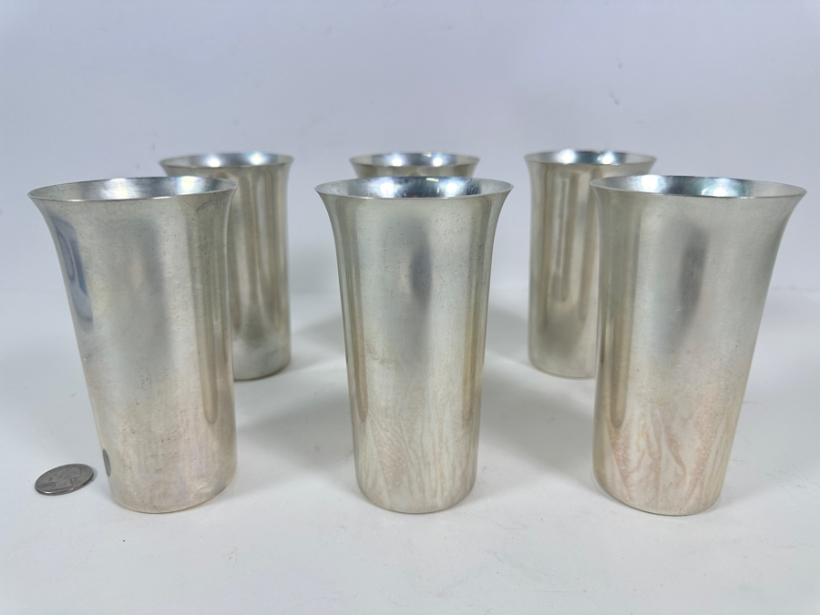 Six Vintage Sterling Silver Manchester Silver Co. Cups 5-1/8H 835g - Sterling Silver Melt Value = $819 [Photo 5]