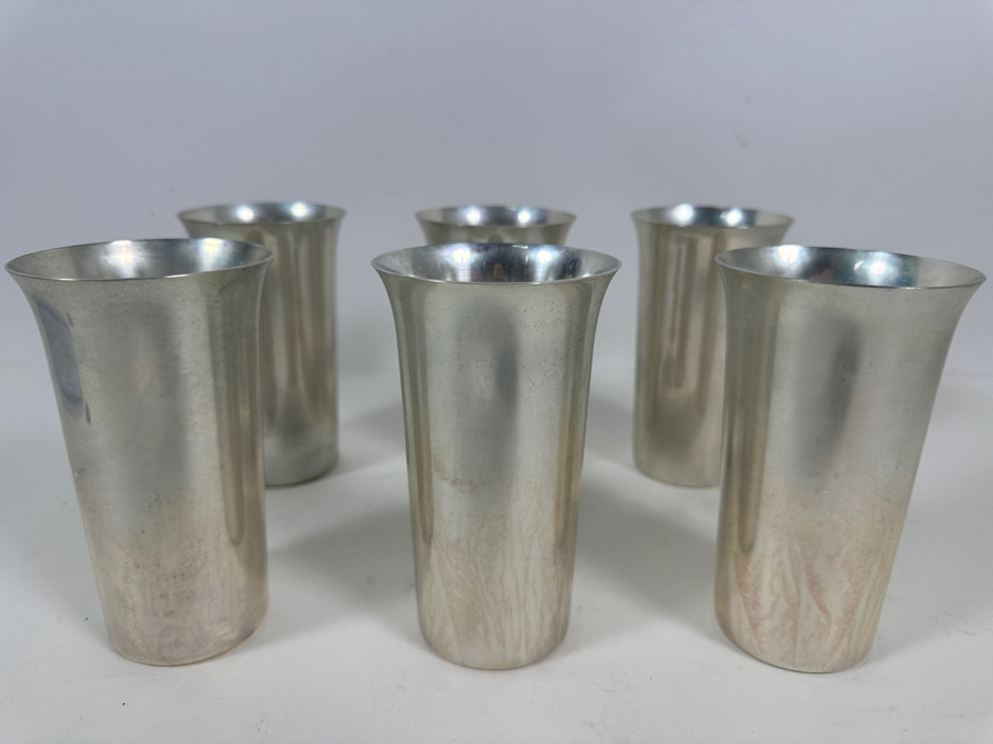 Six Vintage Sterling Silver Manchester Silver Co. Cups 5-1/8H 835g - Sterling Silver Melt Value = $819 [Photo 8]