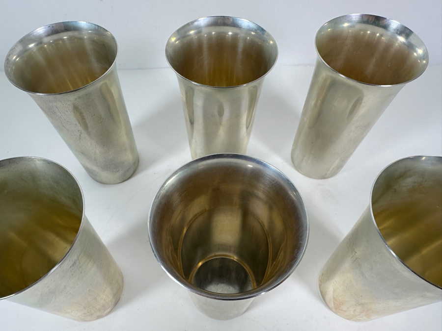 Six Vintage Sterling Silver Manchester Silver Co. Cups 5-1/8H 835g - Sterling Silver Melt Value = $819 [Photo 10]