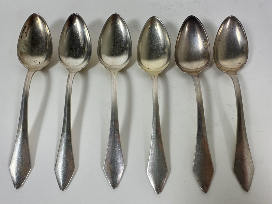 Six Vintage Sterling Silver Spoons 5.5L 121g - Sterling Silver Melt Value = $119 [Photo 2]