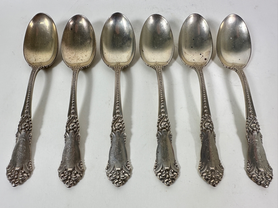Six Vintage English Sterling Silver Spoons 5.75L 181g - Sterling Silver Melt Value = $178 [Photo 3]