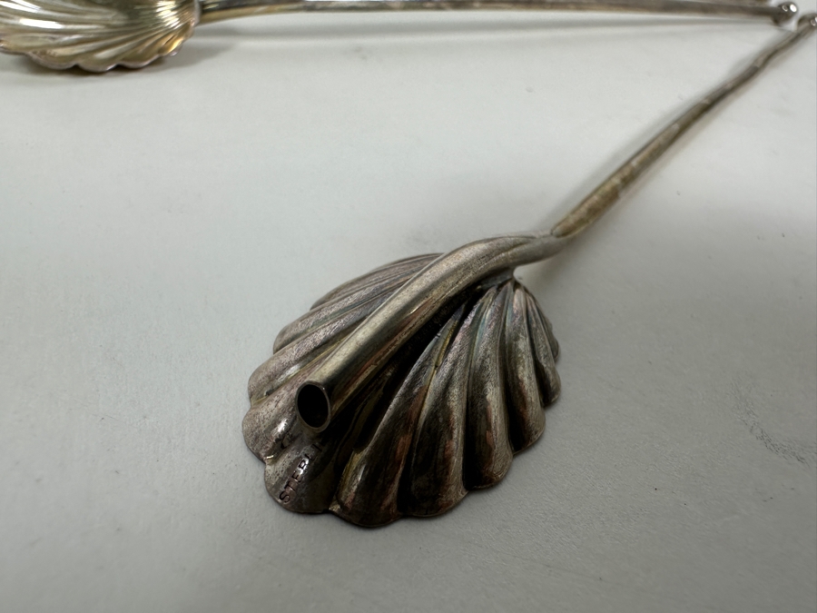 Four Vintage Sterling Silver Scalloped Julep Spoons 40g - Sterling Silver Melt Value = $39 [Photo 5]