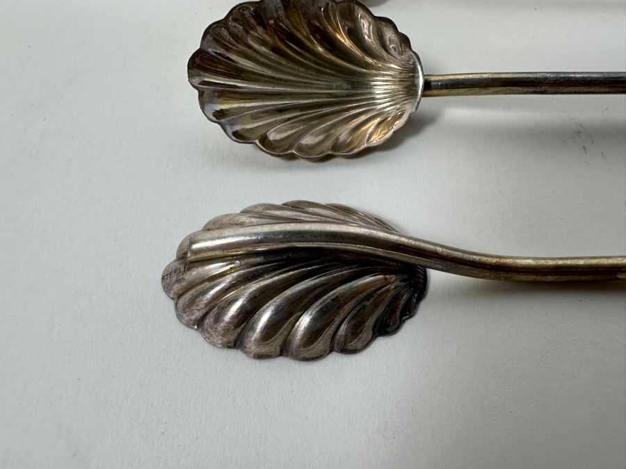 Four Vintage Sterling Silver Scalloped Julep Spoons 40g - Sterling Silver Melt Value = $39 [Photo 4]