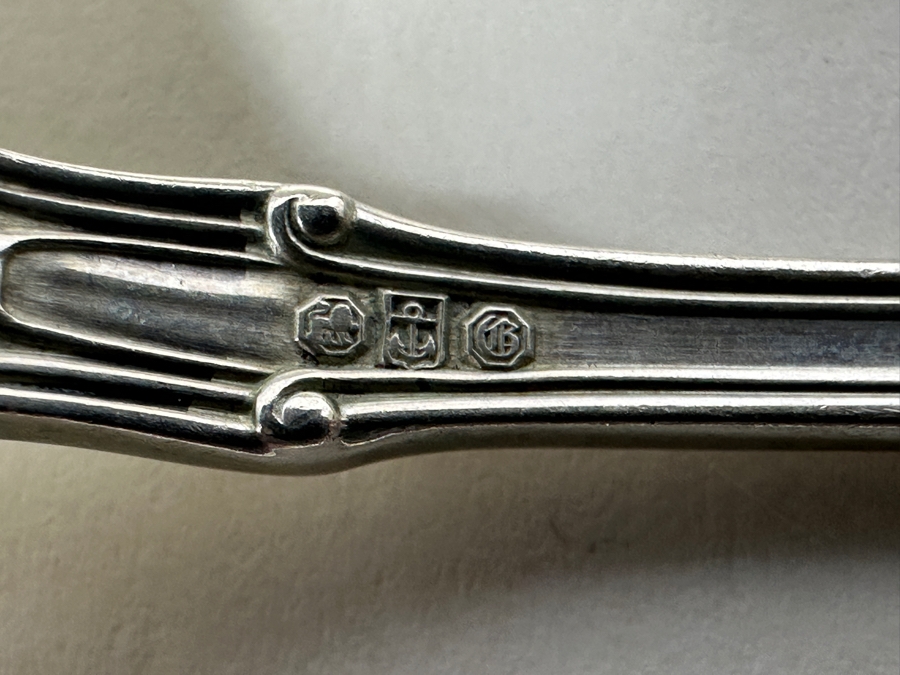 Six Antique English Sterling Silver Seafood Forks 94g - Sterling Silver Melt Value = $92 [Photo 13]