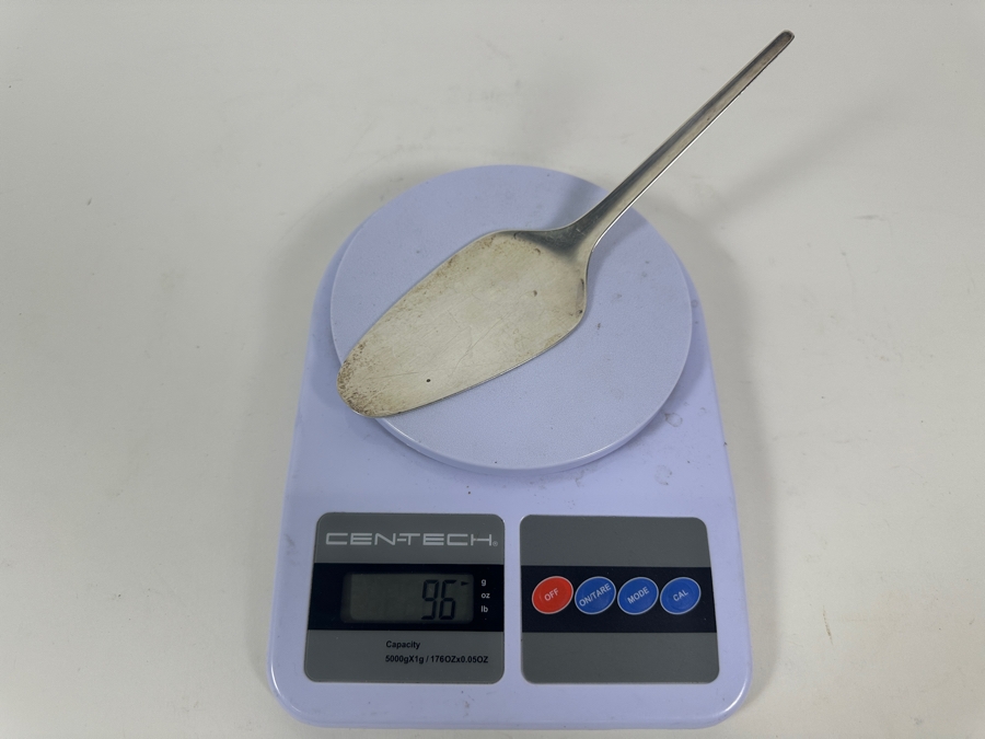 Vintage Georg Jensen Denmark Sterling Silver Cake Server 9'L 96g - Sterling Silver Melt Value = $94 [Photo 12]