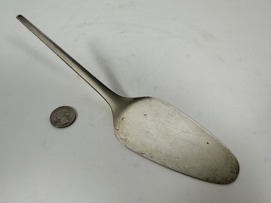 Vintage Georg Jensen Denmark Sterling Silver Cake Server 9'L 96g - Sterling Silver Melt Value = $94 [Photo 6]
