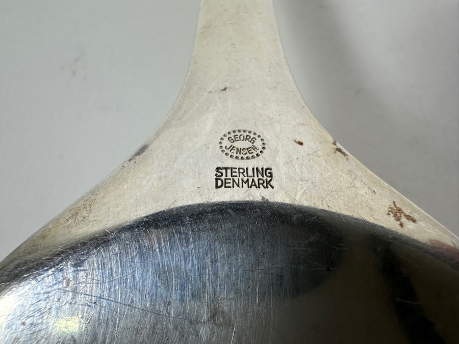 Vintage Georg Jensen Denmark Sterling Silver Cake Server 9'L 96g - Sterling Silver Melt Value = $94 [Photo 10]