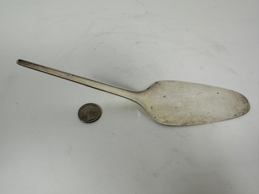 Vintage Georg Jensen Denmark Sterling Silver Cake Server 9'L 96g - Sterling Silver Melt Value = $94 [Photo 7]