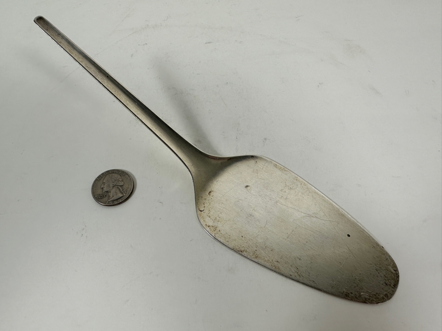 Vintage Georg Jensen Denmark Sterling Silver Cake Server 9'L 96g - Sterling Silver Melt Value = $94 [Photo 2]