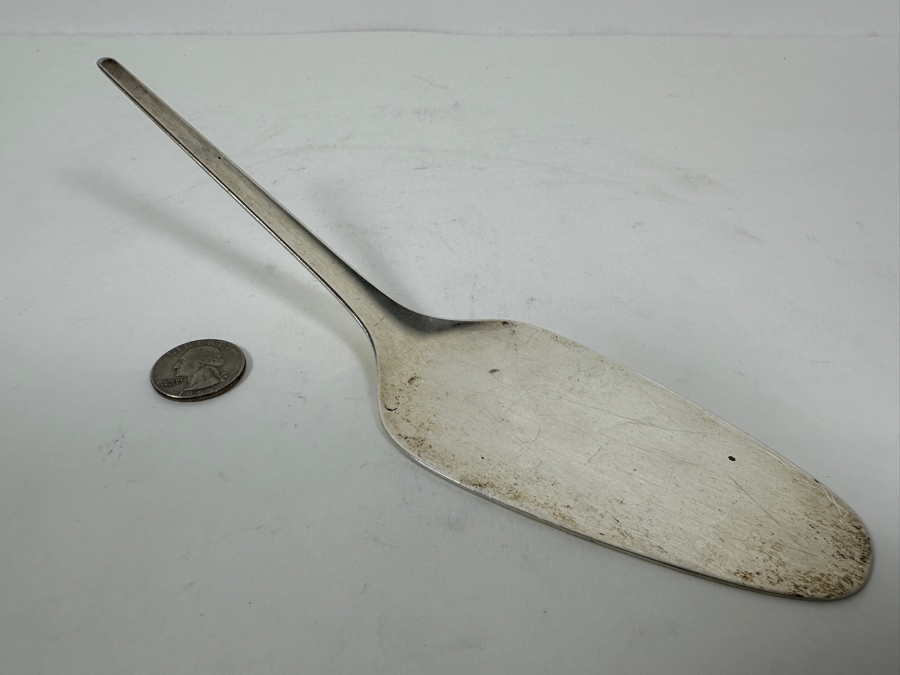 Vintage Georg Jensen Denmark Sterling Silver Cake Server 9'L 96g - Sterling Silver Melt Value = $94 [Photo 3]