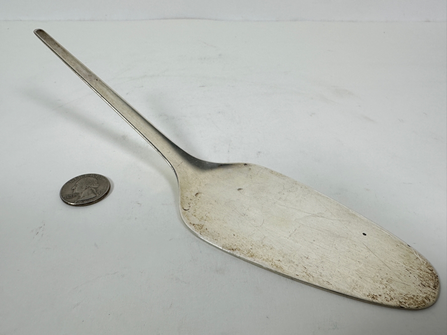 Vintage Georg Jensen Denmark Sterling Silver Cake Server 9'L 96g - Sterling Silver Melt Value = $94 [Photo 4]