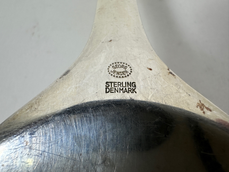 Vintage Georg Jensen Denmark Sterling Silver Cake Server 9'L 96g - Sterling Silver Melt Value = $94 [Photo 9]