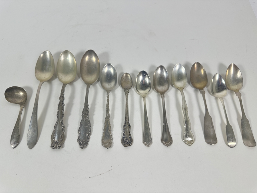 Collection Of Twelve Vintage Sterling Silver Spoons 287g - Sterling Silver Melt Value = $282 [Photo 3]