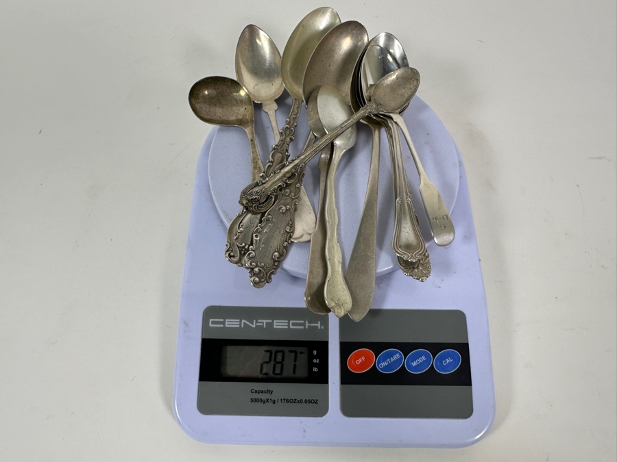 Collection Of Twelve Vintage Sterling Silver Spoons 287g - Sterling Silver Melt Value = $282 [Photo 19]