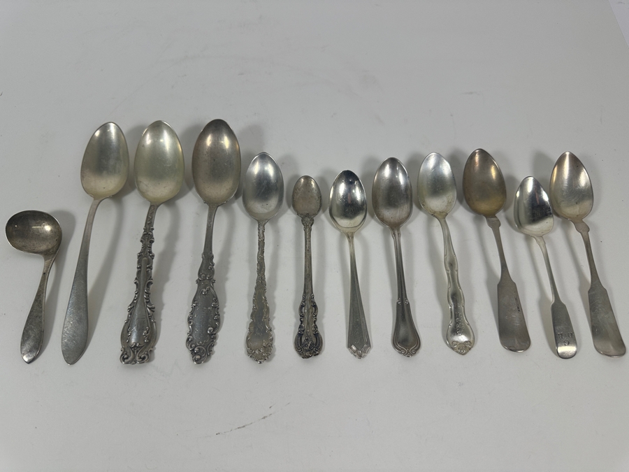 Collection Of Twelve Vintage Sterling Silver Spoons 287g - Sterling Silver Melt Value = $282 [Photo 2]