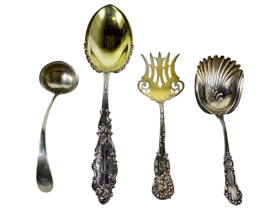 Four Vintage Sterling Silver Serving Pieces 150g - Sterling Silver Melt Value = $147
