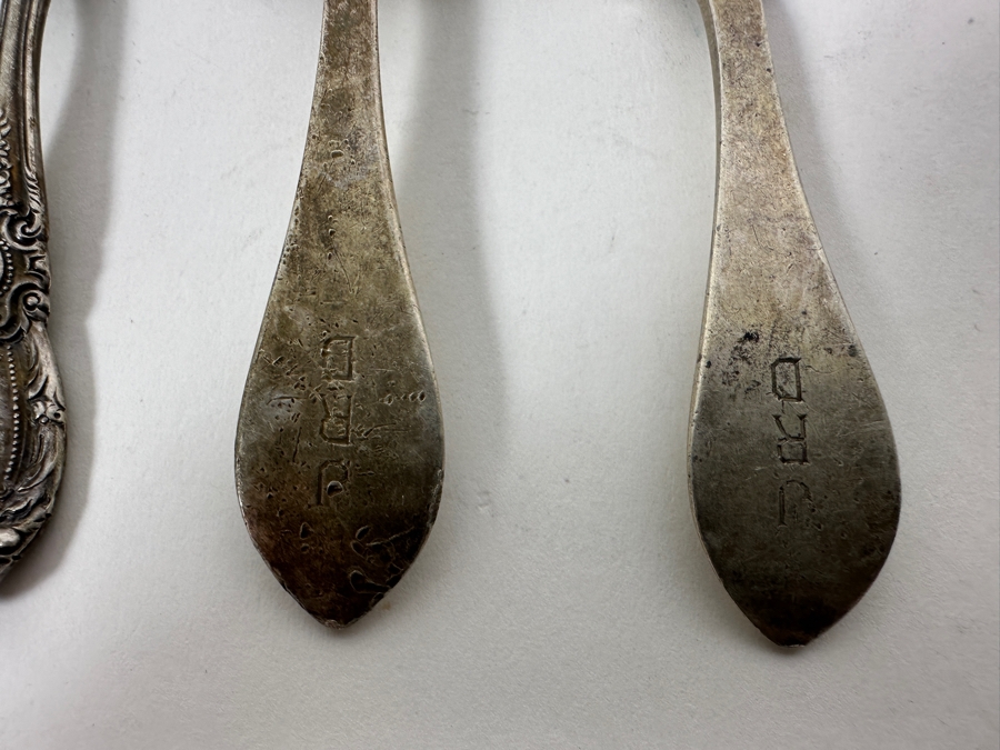 Vintage Sterling Silver Child's Pair Of Forks And Spoon 56g - Sterling Silver Melt Value = $55 [Photo 5]