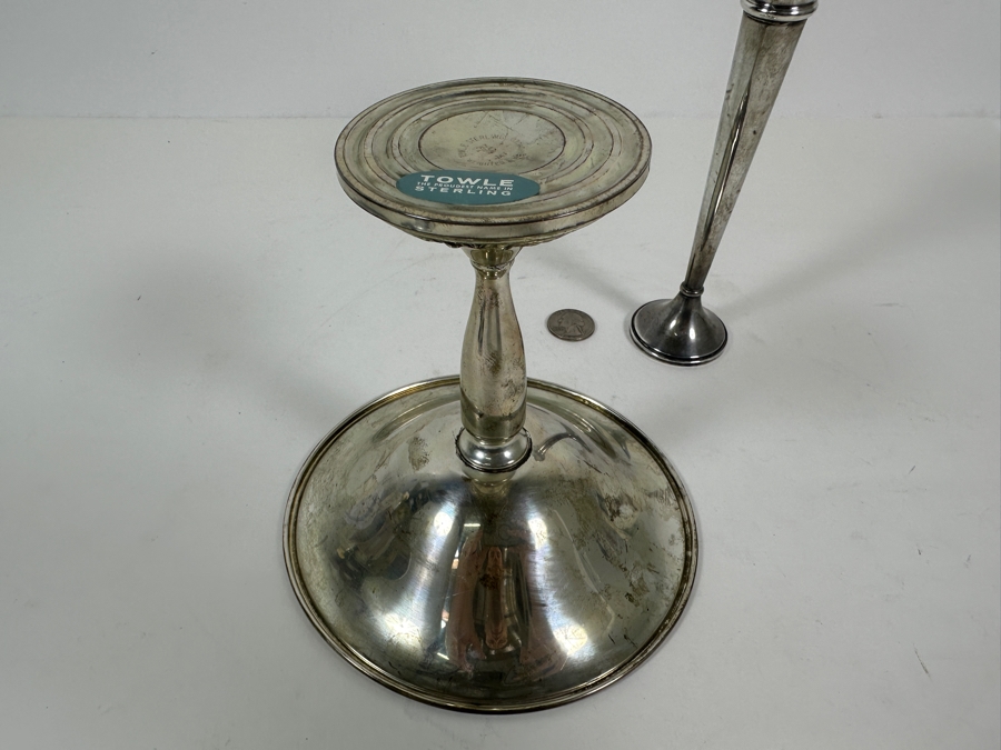Weighted Sterling Silver Towle Compote 6H And Weighted Sterling Silver Bud Vase 7H [Photo 8]