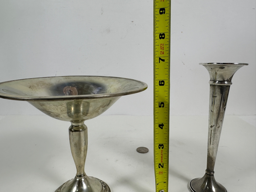 Weighted Sterling Silver Towle Compote 6H And Weighted Sterling Silver Bud Vase 7H [Photo 10]