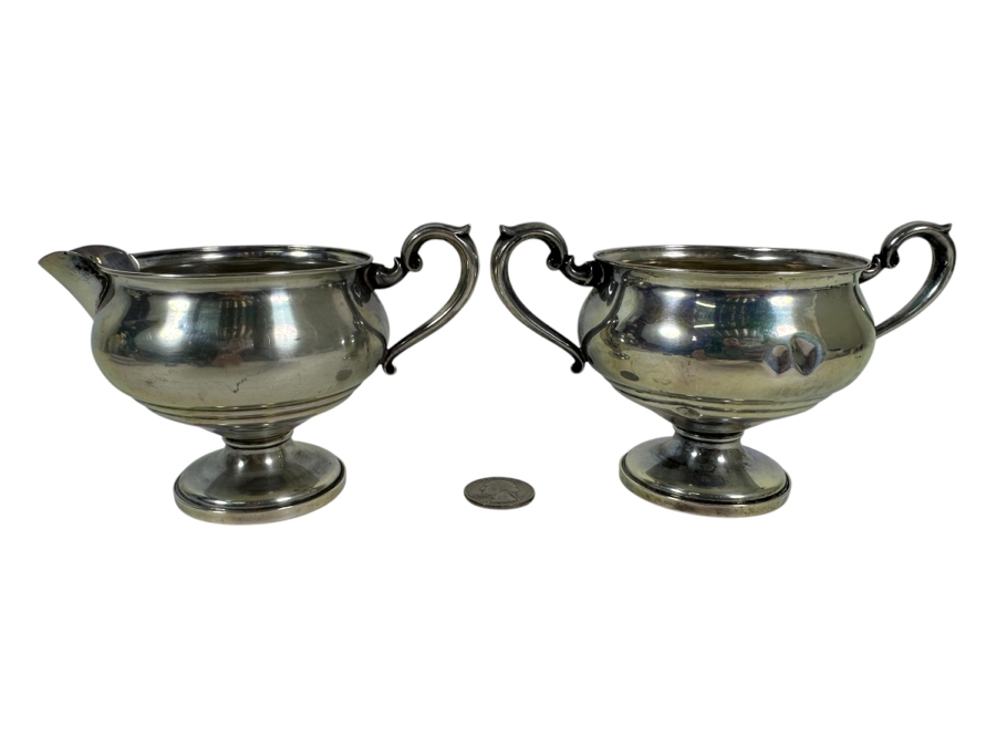 Weighted Sterling Silver Fisher Creamer & Sugar Bowl