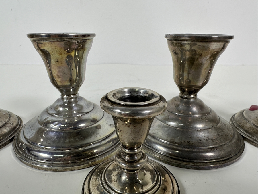 Weighted Sterling Silver Candle Holders Candlesticks [Photo 4]