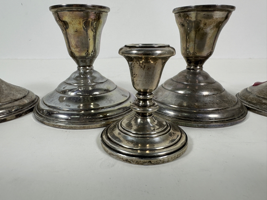Weighted Sterling Silver Candle Holders Candlesticks [Photo 3]