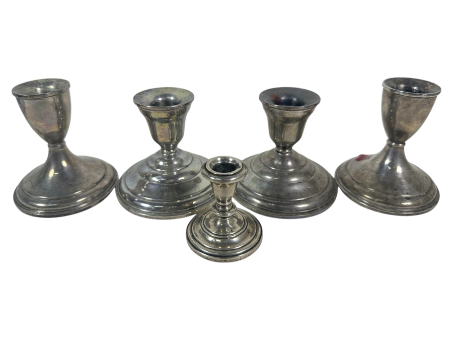 Weighted Sterling Silver Candle Holders Candlesticks