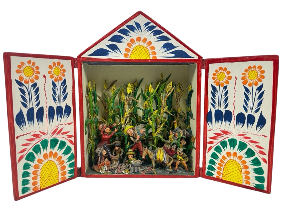 Nicario Jimenez Quispe (B. 1957, Peruvian/American) Stunning Peruvian Retablo 8W X 3D X 10.5H [Photo 2]